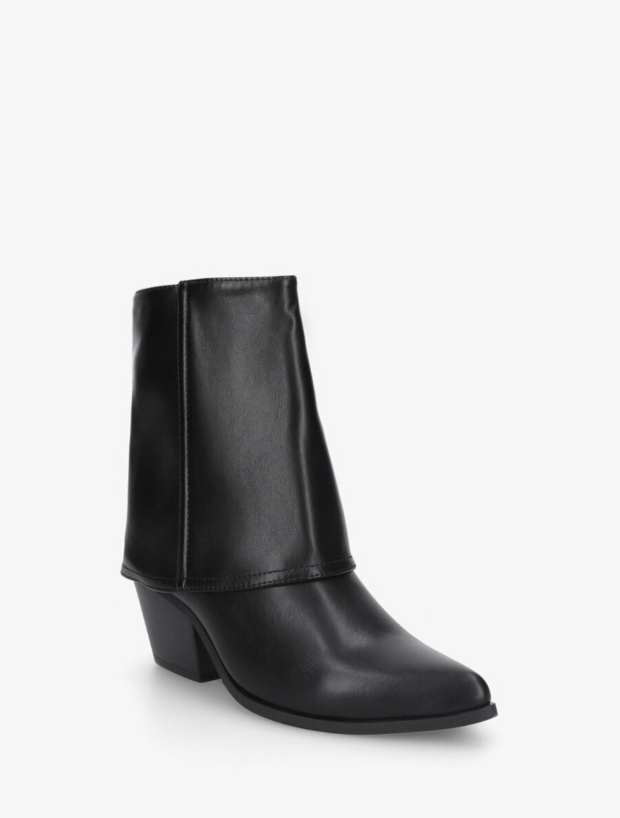 Bottines en simili à revers - Noir - 2
