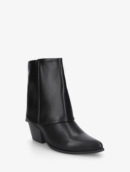 Bottines en simili à revers - Noir - 2