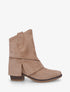 Bottines en suédine à revers et fente - Beige foncé - 1