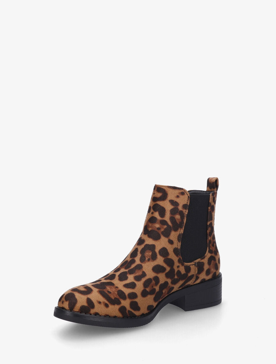 Bottines élastiquées en suédine - Camel - 3