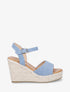 Sandales compensées en simili à plateforme - Bleu denim - 1