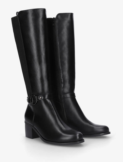 Bottes en simili à talon - Noir - 4