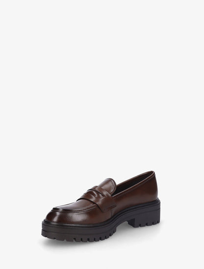 Mocassins en simili talon cranté - Marron - 3