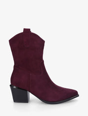 Bottines style santiags en suédine - Violine - 1