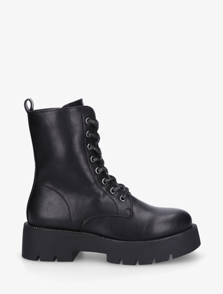 Bottines montantes à lacets irisés - Noir - 5
