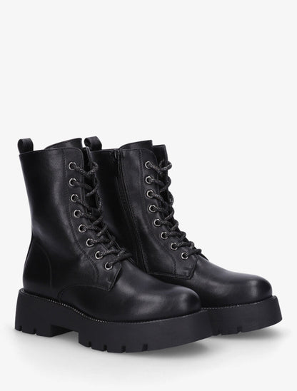Bottines montantes à lacets irisés - Noir - 4