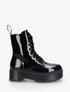 Bottines montantes vernies en simili - Noir - 1