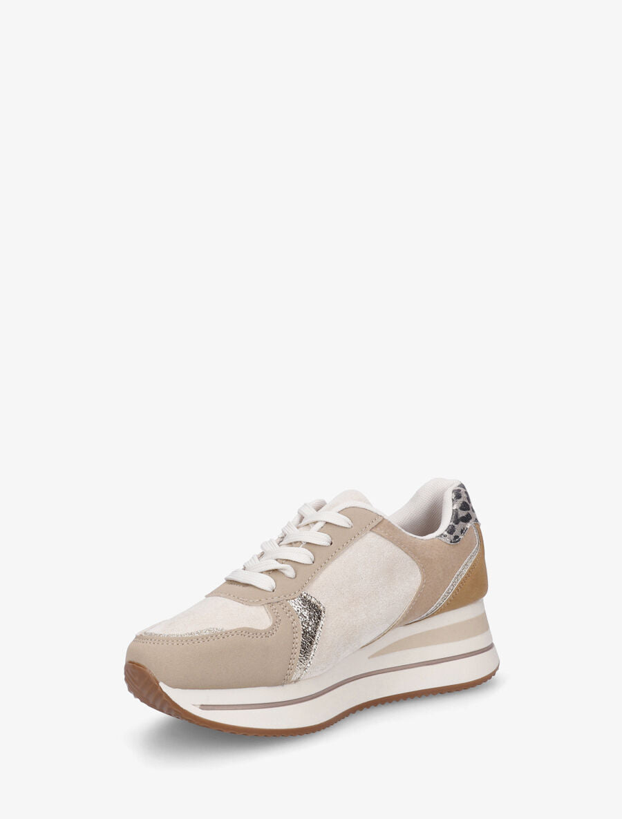 Baskets fantaisies à plateforme - Beige - 3
