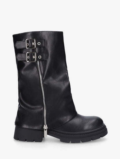 Bottines en simili effet pantalon - Noir - 5