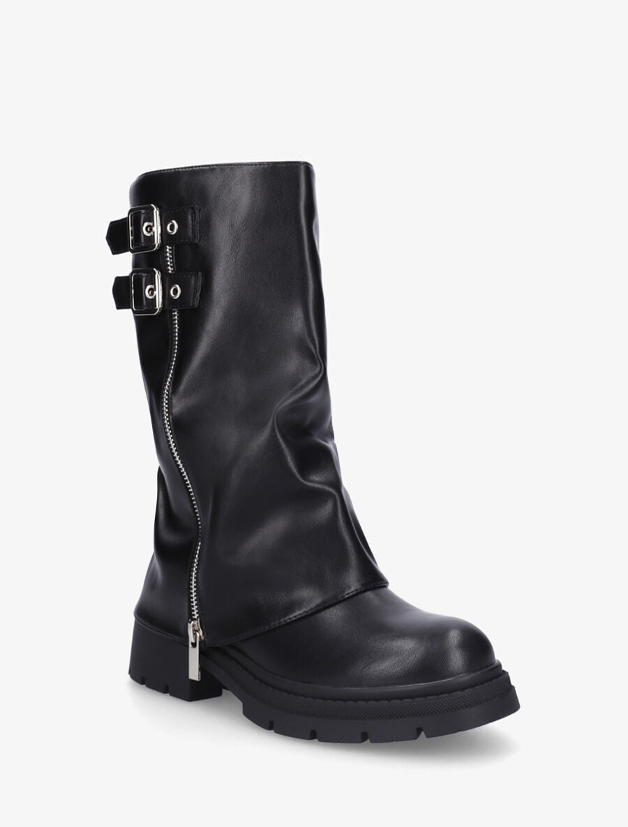 Bottines en simili effet pantalon - Noir - 2
