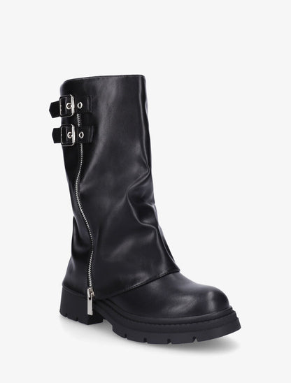 Bottines en simili effet pantalon - Noir - 2