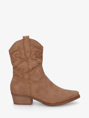 Bottines style santiags - Camel - 1