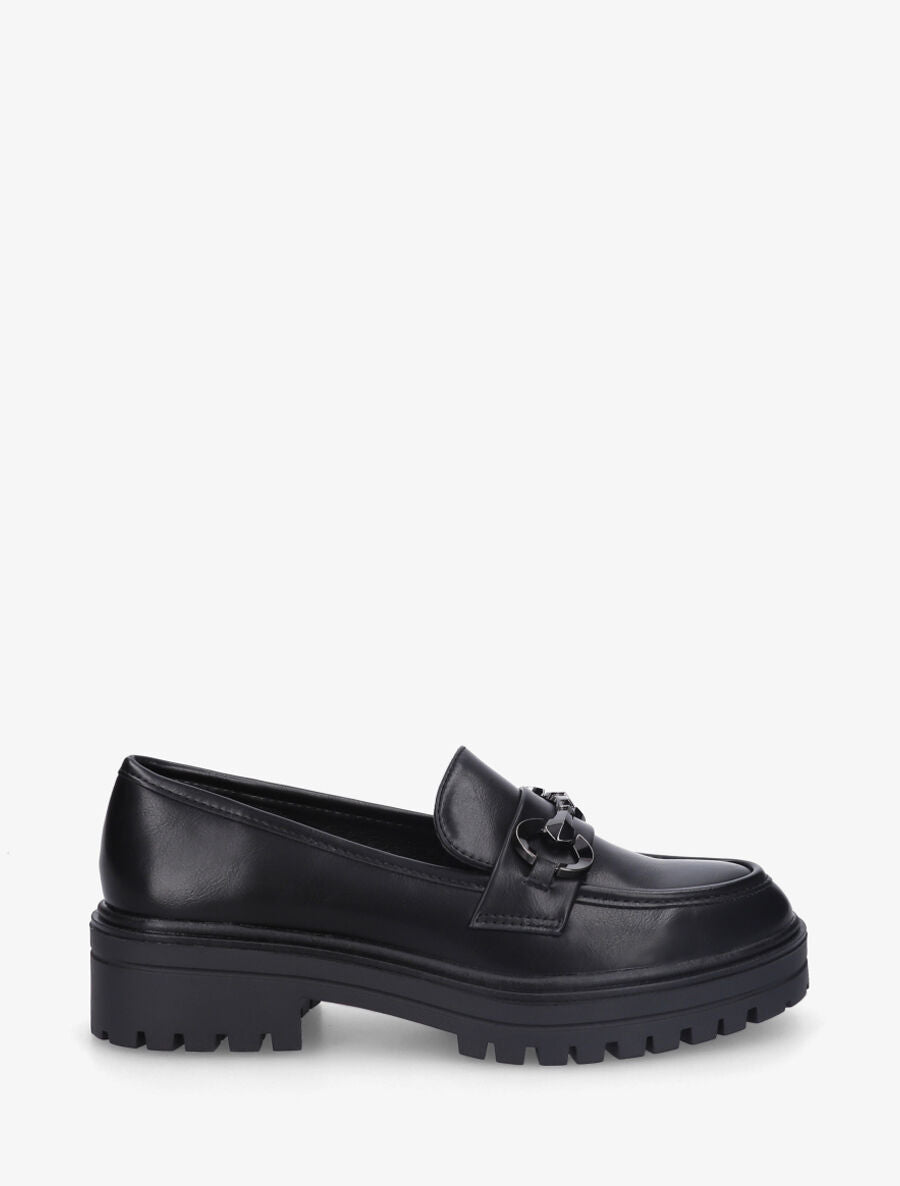 Mocassins à brides stylisées - Noir - 1