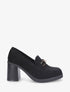 Mocassins en suédine à talon épais - Noir - 1