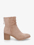 Bottines en suédine effet plissé - Taupe - 1