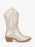 Bottines en simili ajourées style santiags - Or - 1