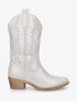 Bottines en simili nacré style santiags - Argent - 5