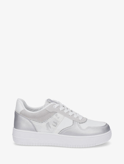 Sneakers à détail irisé et pailleté - Blanc - 5