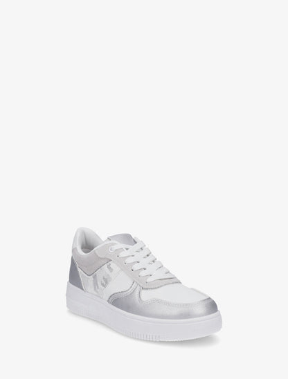 Sneakers à détail irisé et pailleté - Blanc - 2