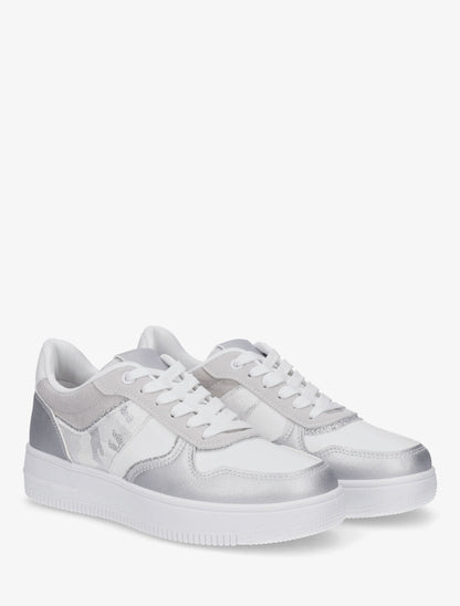 Sneakers à détail irisé et pailleté - Blanc - 4