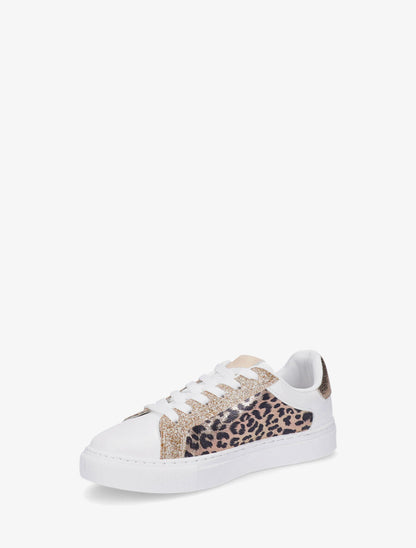 Sneakers en simili à détail étoile - Blanc - 3
