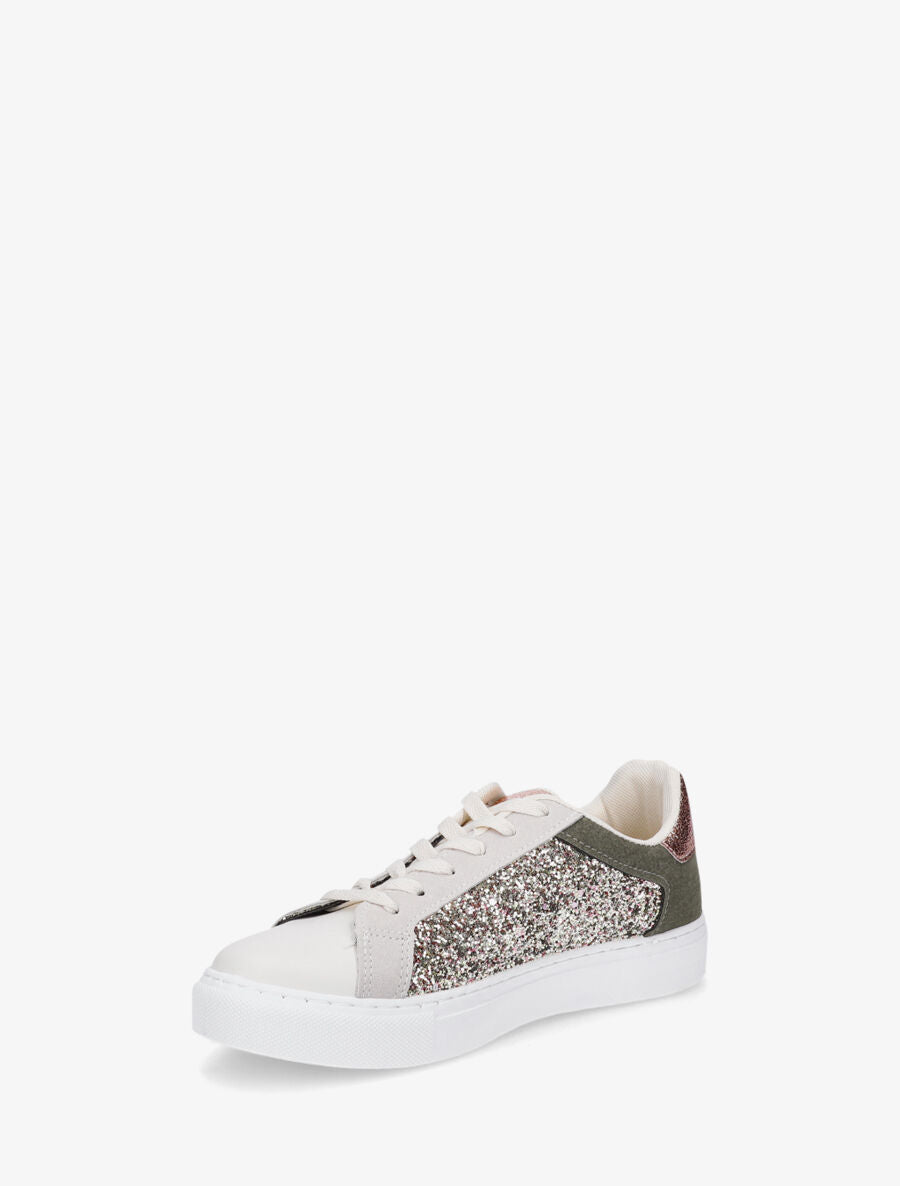 Sneakers en simili à détail étoile - Kaki - 3