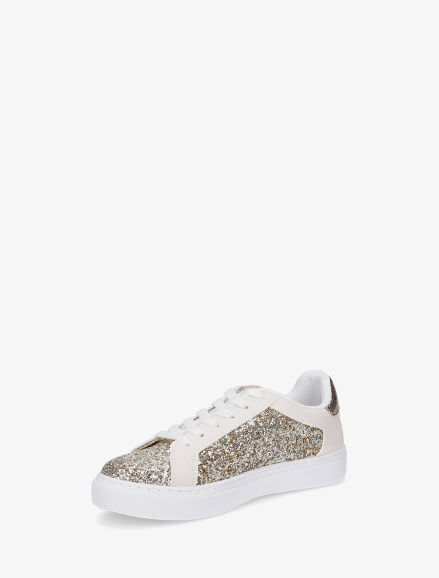 Sneakers en simili à détail étoile - Crème - 3