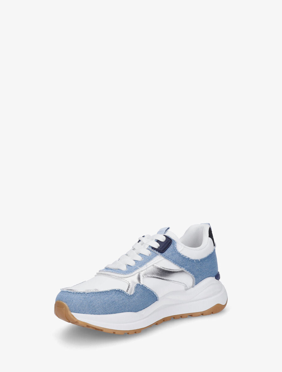 Baskets en simili effet jean - Bleu - 3