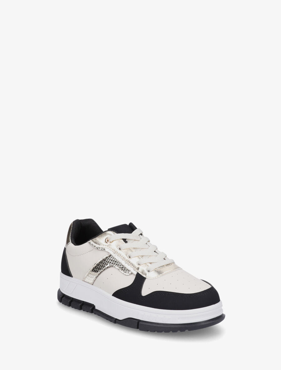 Sneakers en simili à bandes irisées - Noir - 2