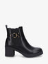 Bottines élastiquées à talon bloc - Noir - 1