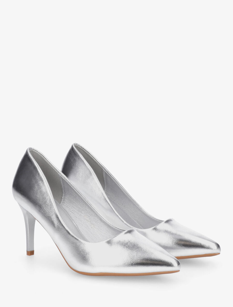 Escarpins classiques en simili - Argent - 4
