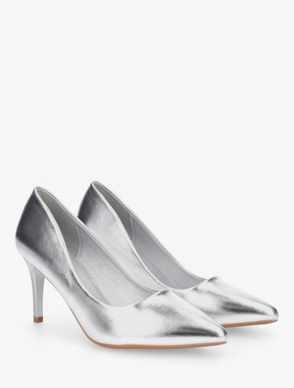 Escarpins classiques en simili - Argent - 4