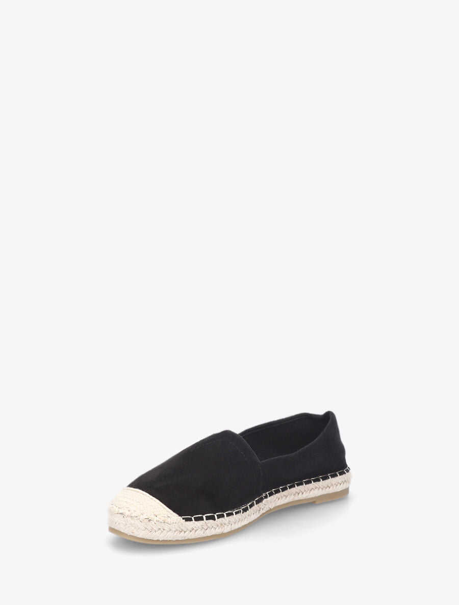 Espadrilles unies en suédine - Noir - 3