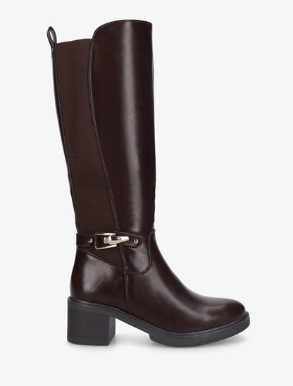 Bottes élastiquées à talon - Marron - 5
