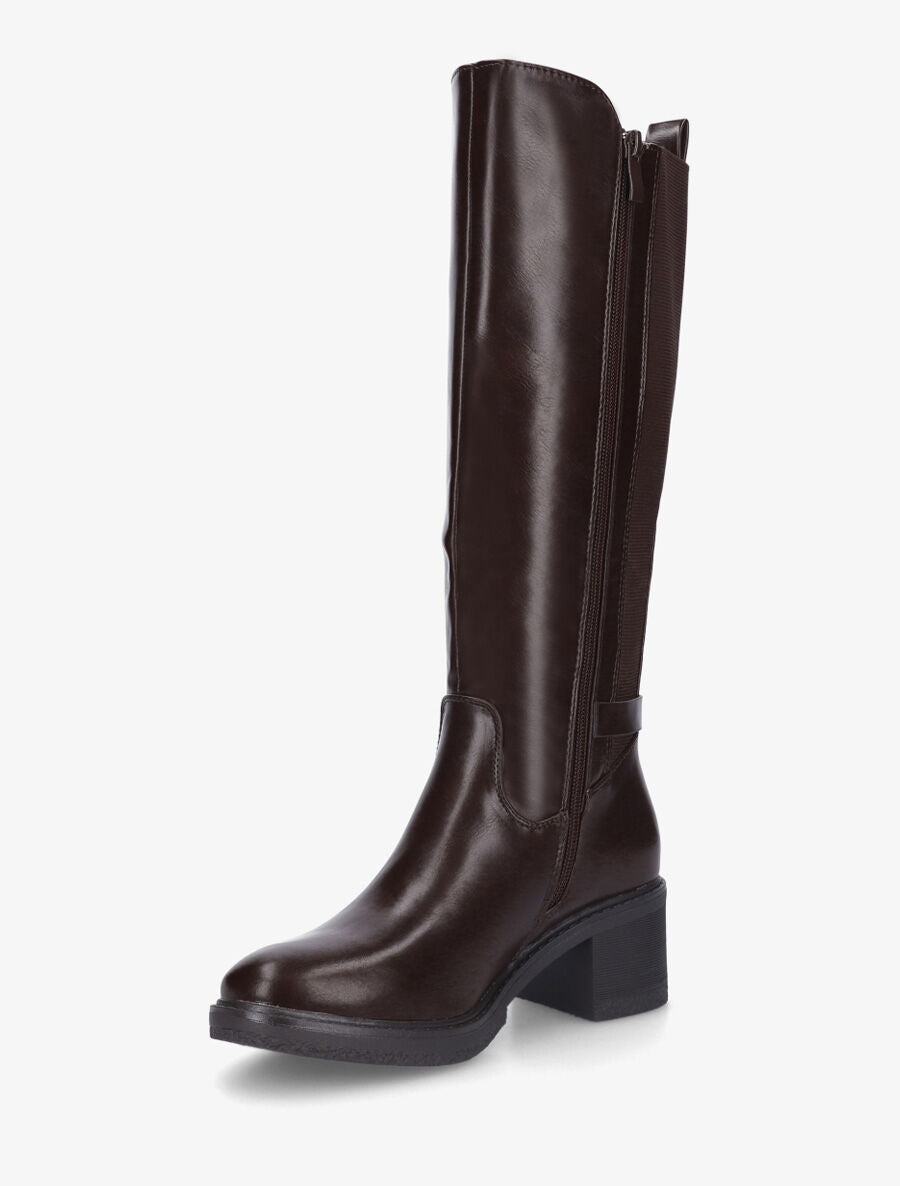 Bottes élastiquées à talon - Marron - 3