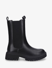 Bottines montantes élastiquées en simili - Noir - 5