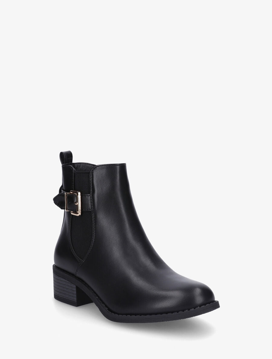 Bottines en simili style chelsea à boucle - Noir - 2
