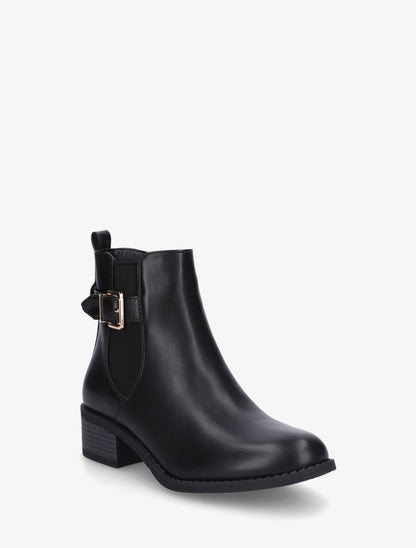 Bottines en simili style chelsea à boucle - Noir - 2