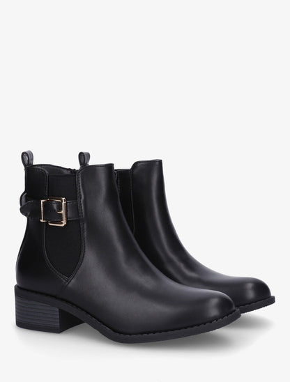 Bottines en simili style chelsea à boucle - Noir - 4