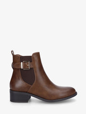 Bottines en simili style chelsea à boucle - Camel foncé - 1