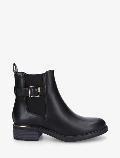 Bottines en simili style chelsea à boucle décorative - Noir - 1