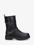 Bottines en simili à semelle crantés - Noir - 5