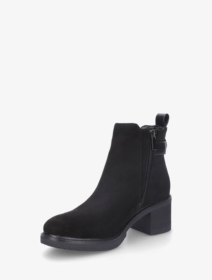Bottines en suédine à boucle décorative - Noir - 3