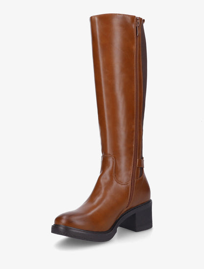 Bottes élastiquées à talon - Camel - 3