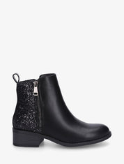 Bottines en simili à contrefort pailleté - Noir - 1