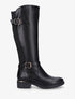 Bottes unies élastiquées à double sangles - Noir - 1