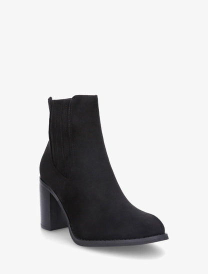 Bottines en suédine à talon haut - Noir - 2