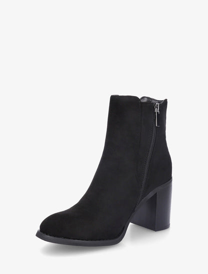 Bottines en suédine à talon haut - Noir - 3