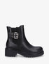 Bottines élastiquées unies en simili - Noir - 5