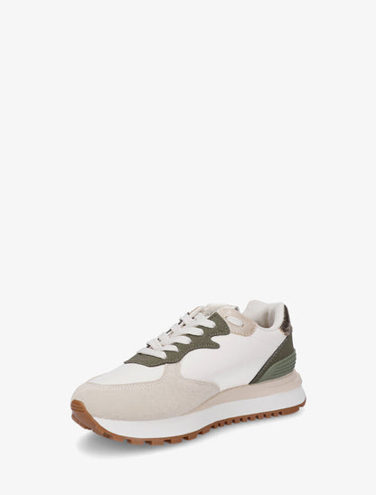 Sneakers à blocs colorés dépareillés - Kaki - 3